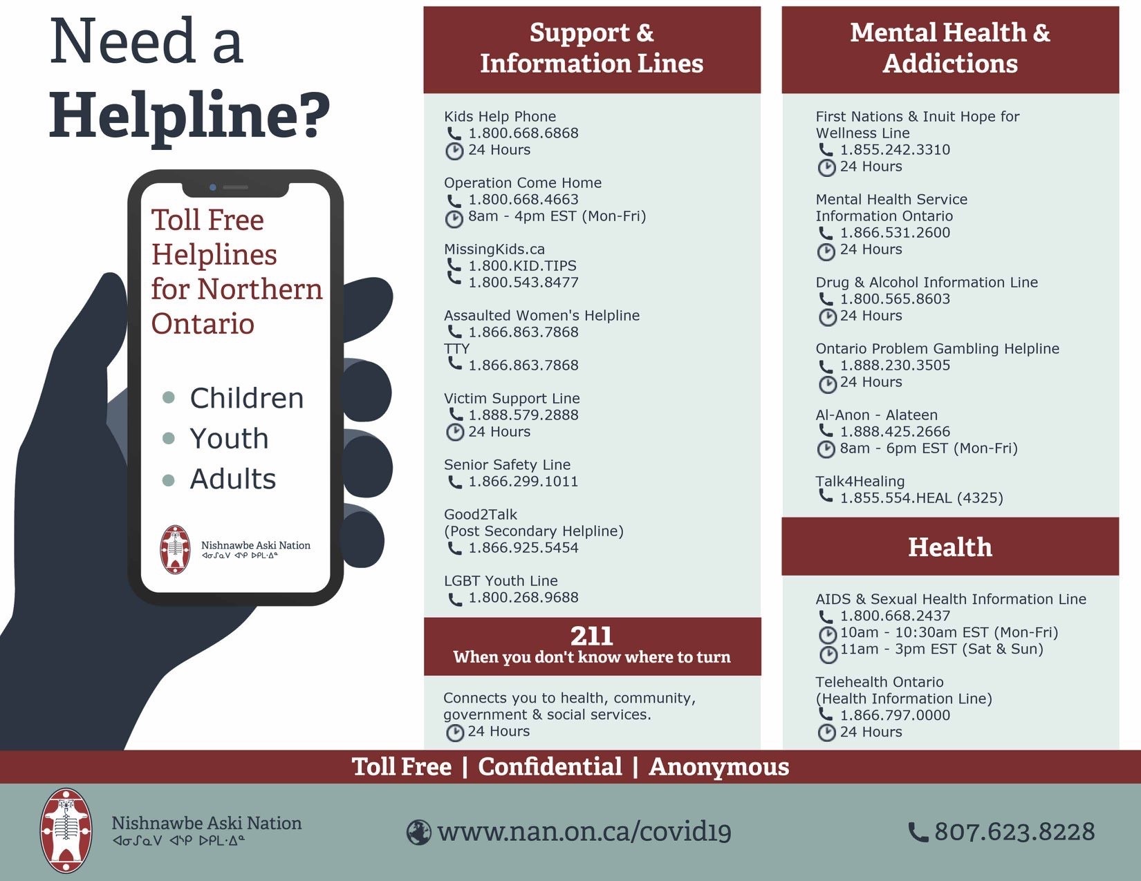 Need a Helpline? Masterlist Image